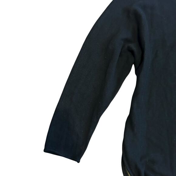 Michael Kors Black Pullover Sweater Zip Sides Goth Punk Witchy Slouchy 2X - Picture 4 of 7